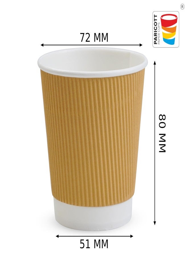 PARICOTT 200ml - 50 Cups | Ripple Paper Cups | Disposable Coffee & Tea Cups for Hot Drinks | Leak-Resistant, Sturdy & Eco-Friendly | Ideal for Office, Home, Events, Travel & Parties - Image 4